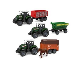 Obrázek z Traktor s přívěsem kov/plast 17cm 